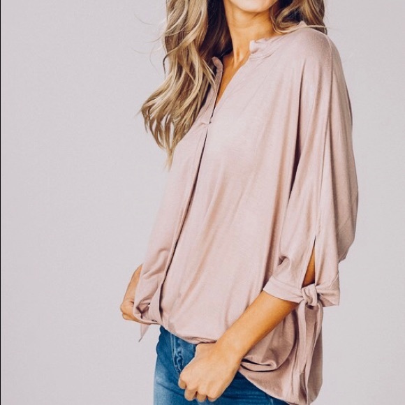 Mocha Gathered Hem Ruffle short sleeve top - Picture 6 of 6